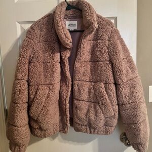 Upwest Mauve Sherpa Cropped Coat- Medium